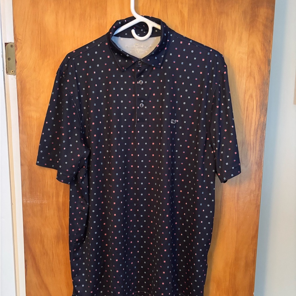 Vineyard Vines Printed Nautical Flags Performance Golf Polo Shirt Men’s Size L
